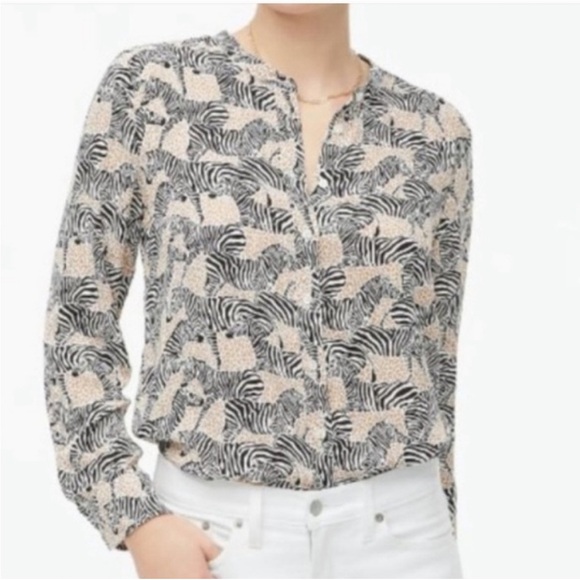 NWT J. Crew zebra blouse - Picture 2 of 7